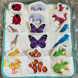 Lovevery Quilted Critters Pockets matching game